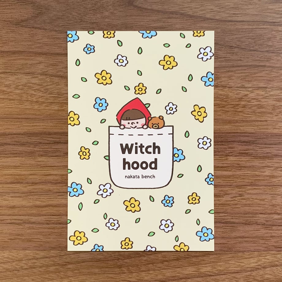 ポストカード（ 魔女ズキン 花柄 ） | nakata bench STORE