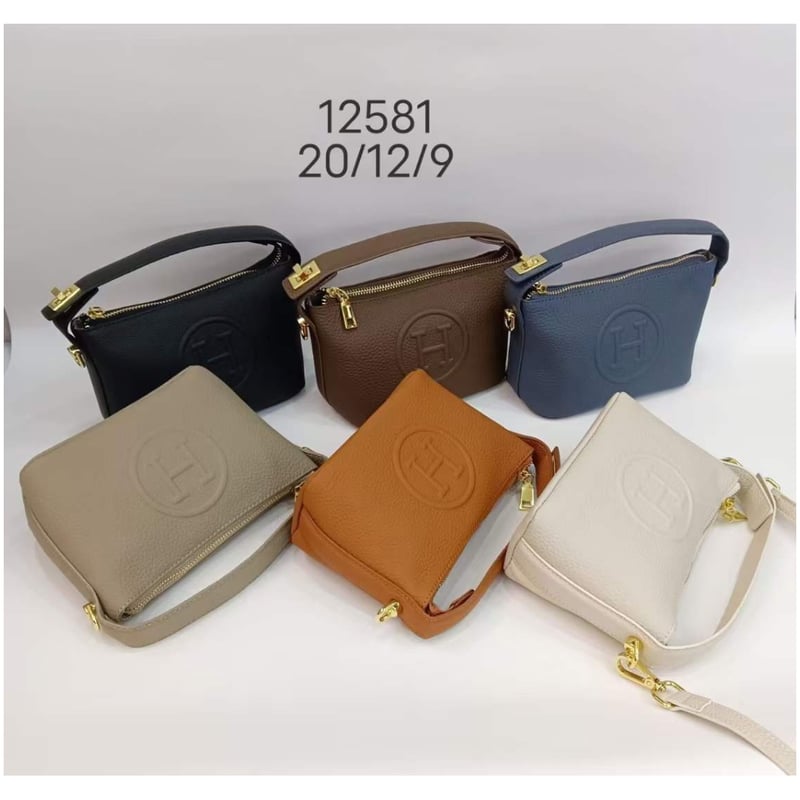 予約】本革 Hロゴ 2way レザー ミニバッグ ショルダーストラップ付き