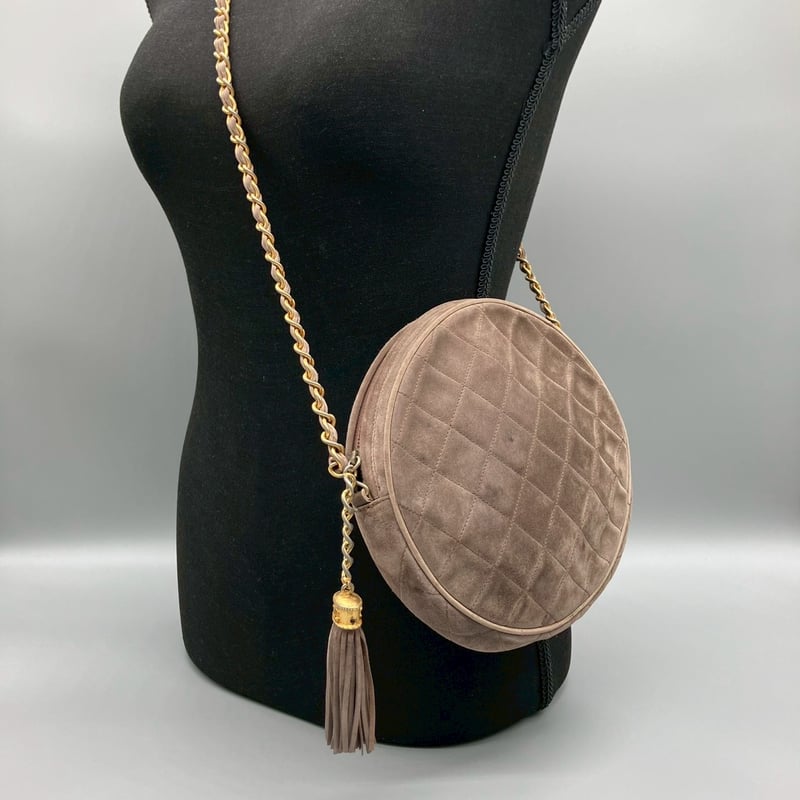 CHANEL (シャネル) ヴィンテージ ラウンド スエード フリンジ