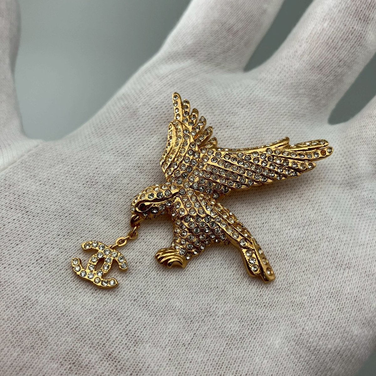 CHANEL (シャネル) ヴィンテージ イーグル ココマーク ラインストーン