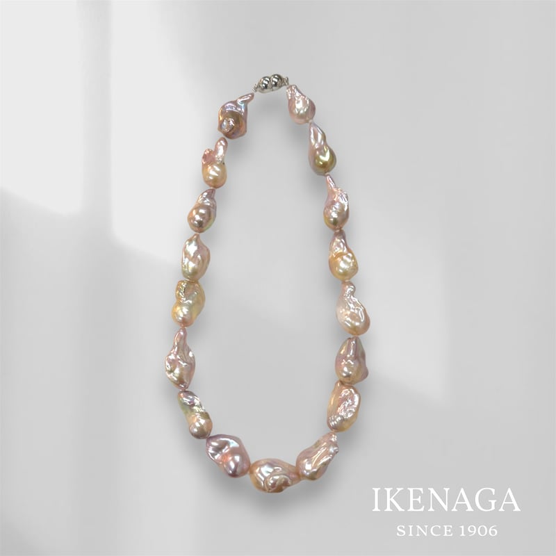 天然 オイスターバロック 淡水パール ネックレス ピンク | IKENAGA