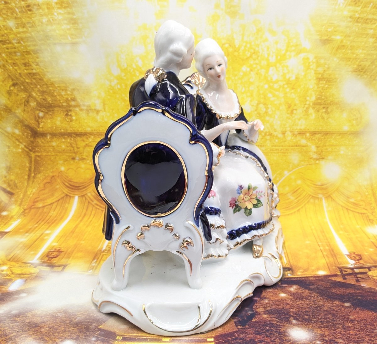 加藤工芸 置物 フィギュリン 陶器製人形 オルゴール ウインナーワルツ