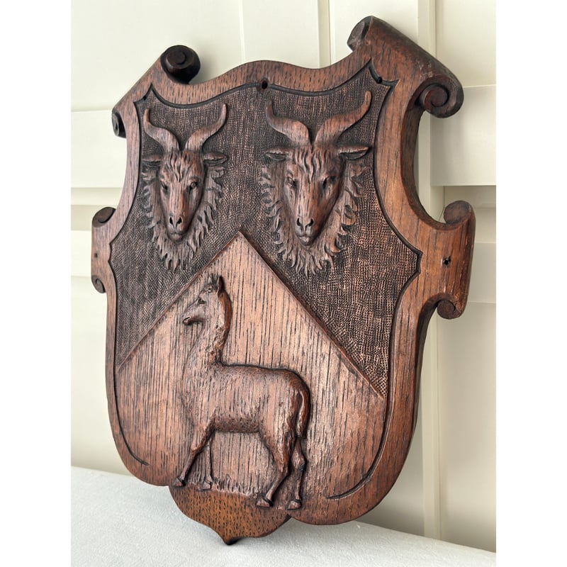 イギリスアンティーク 浮き彫り紋章盾 壁飾り エンブレム | glacé nomivis