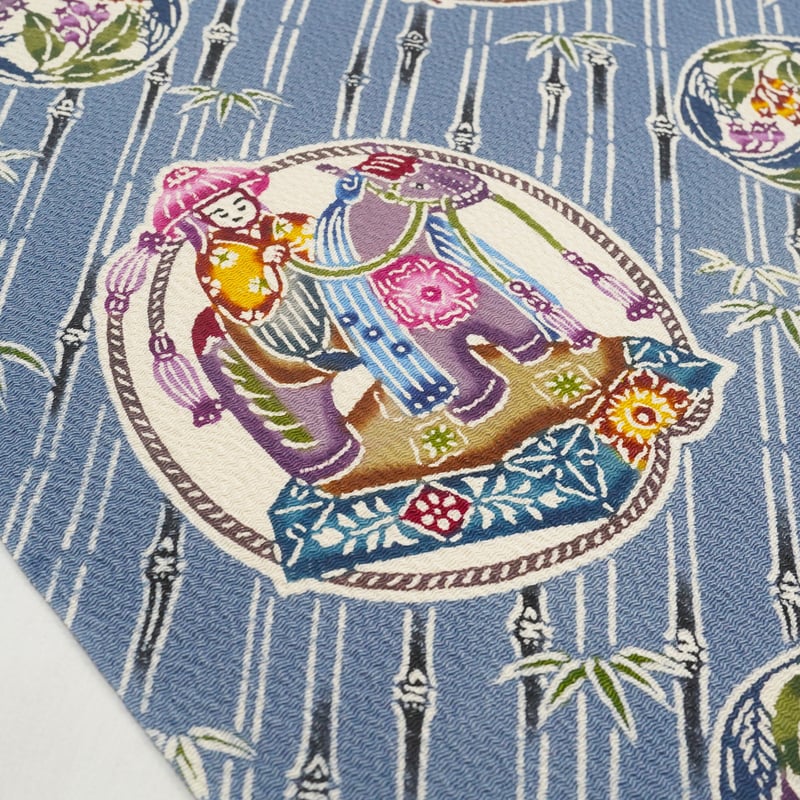 九寸帯（名古屋帯）「琉球びんがた・知念貞男・竺仙・やちむん