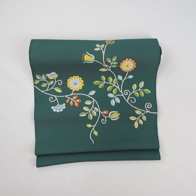 九寸帯（名古屋帯）「染の川勝・塩瀬・染め帯・花唐草」 | MINOKO STORE