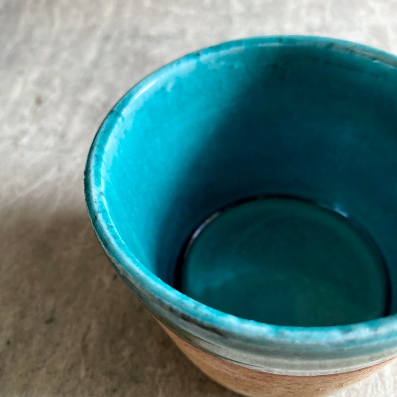 美濃焼 縄文焼〆織部グリーン 蕎麦猪口 | MatsuBokkuri