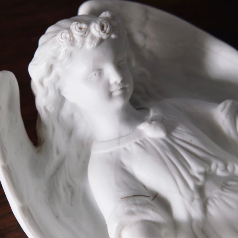 天使 ベニティエ 聖水盤 ビスク h26.3cm フランス アンティーク