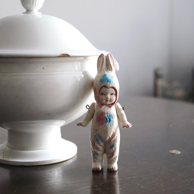 ビスク ドール ミニョネット 女の子 うさぎ フランス アンティーク