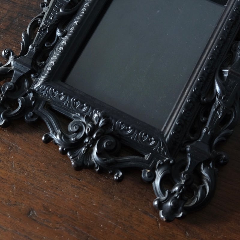 天使 レリーフ フレーム 黒 壁掛け h26.5cm フランス アンティーク