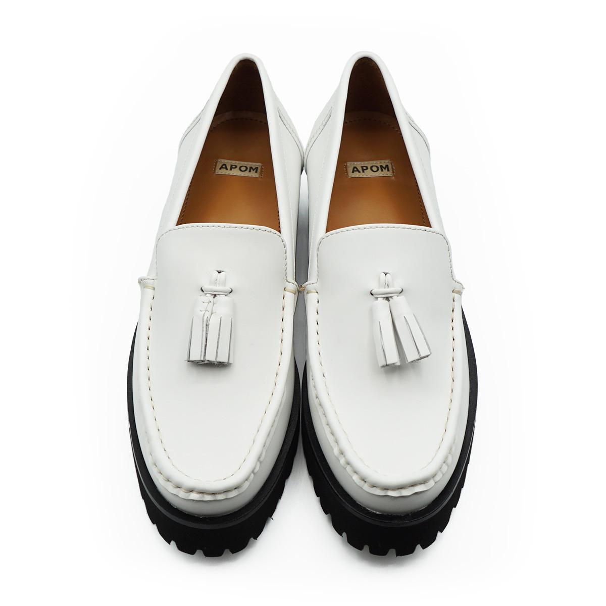 トラックソールタッセルローファー 40 ホワイト｜APOM254 | APOM