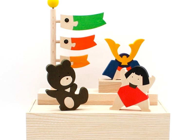 金太郎BOX 兜 置物 木製 室内用 端午の節句 節句飾り 金太郎 クマ