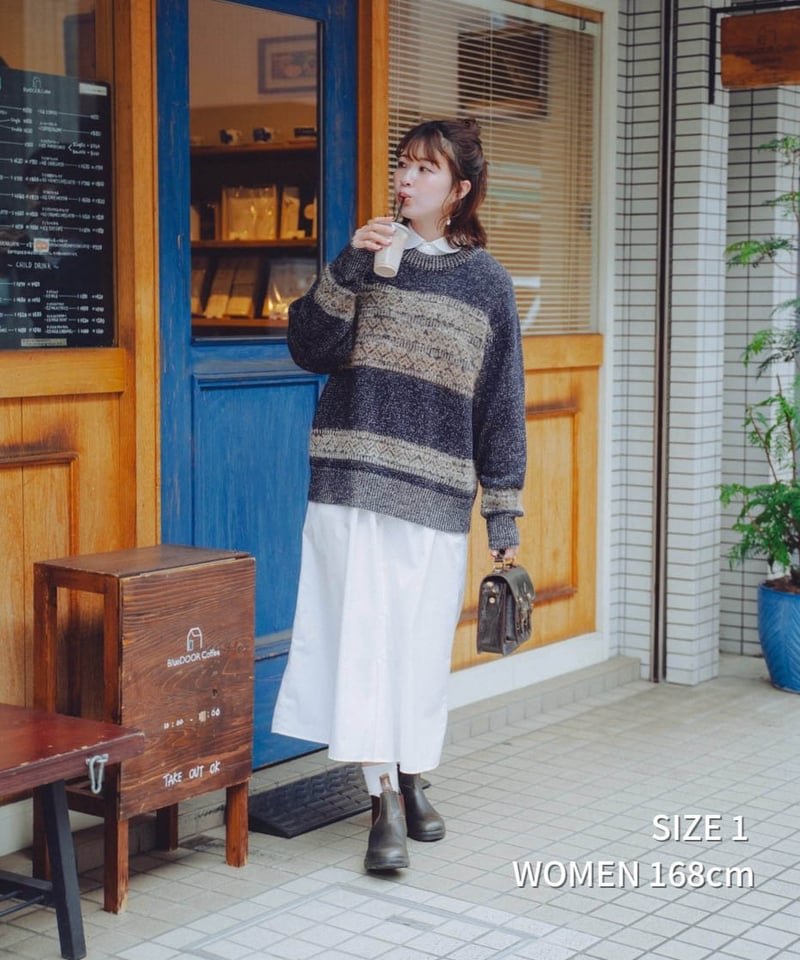 68 Fair isle pattern jacquard knit (Green) |