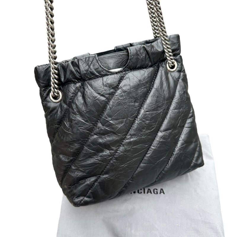 バレンシアガBALENCIAGAクラッシュCRUSHキルトXSチェーントートバッグ