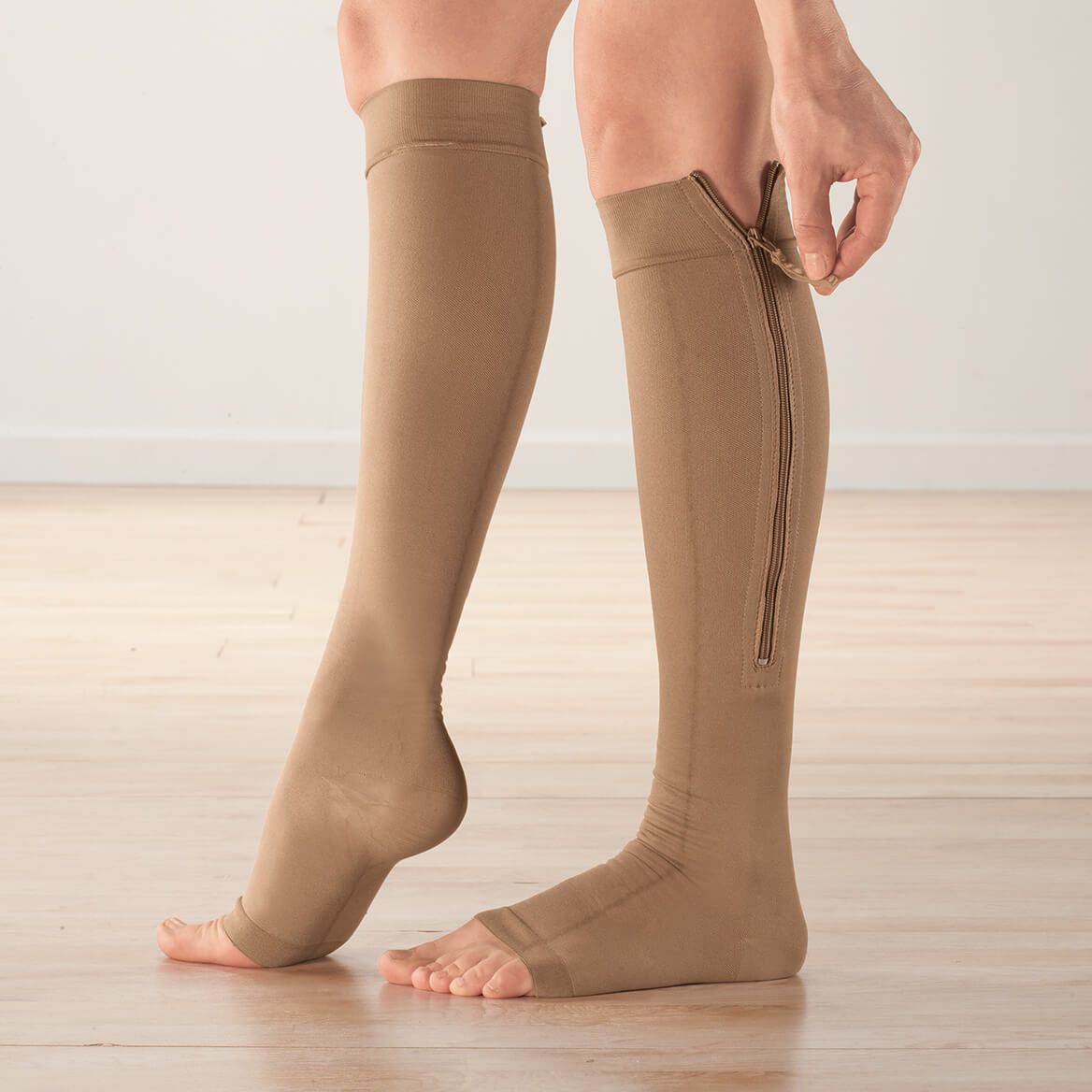 EZ Zip Open-Toe 20-30 mmHg Compression Socks - Dream Products