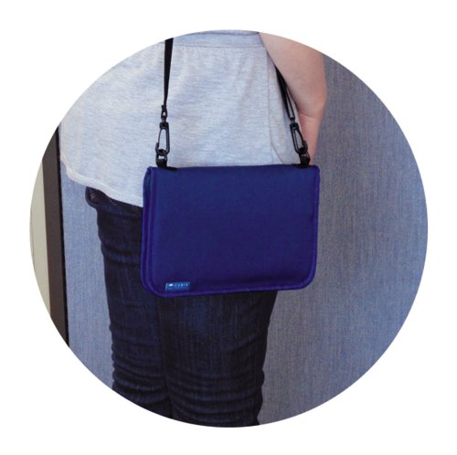 キュービックス ブックカバー ショルダー Lサイズ ネイビー 114017-08