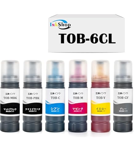 Amazon.co.jp: 純正インクボトル エプソン トビバコ 6色セット(TOB-MB