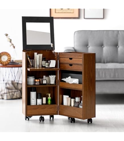 Amazon｜コスメワゴン 北欧 おしゃれ コンパクト 鏡台 ミラー 鏡 一面