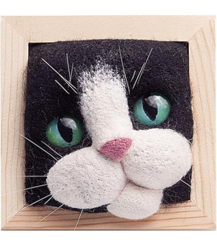 Amazon.co.jp: AZ-FRONT 羊毛フェルト DIY キット 手作り猫顔デザイン
