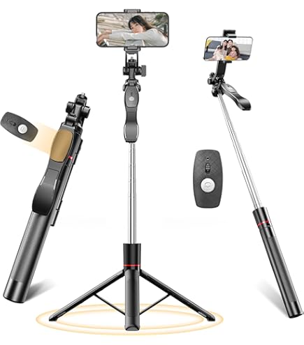 Amazon | スマホ 三脚 自撮り棒【設計強化170cm & 電池モデル】 1/4