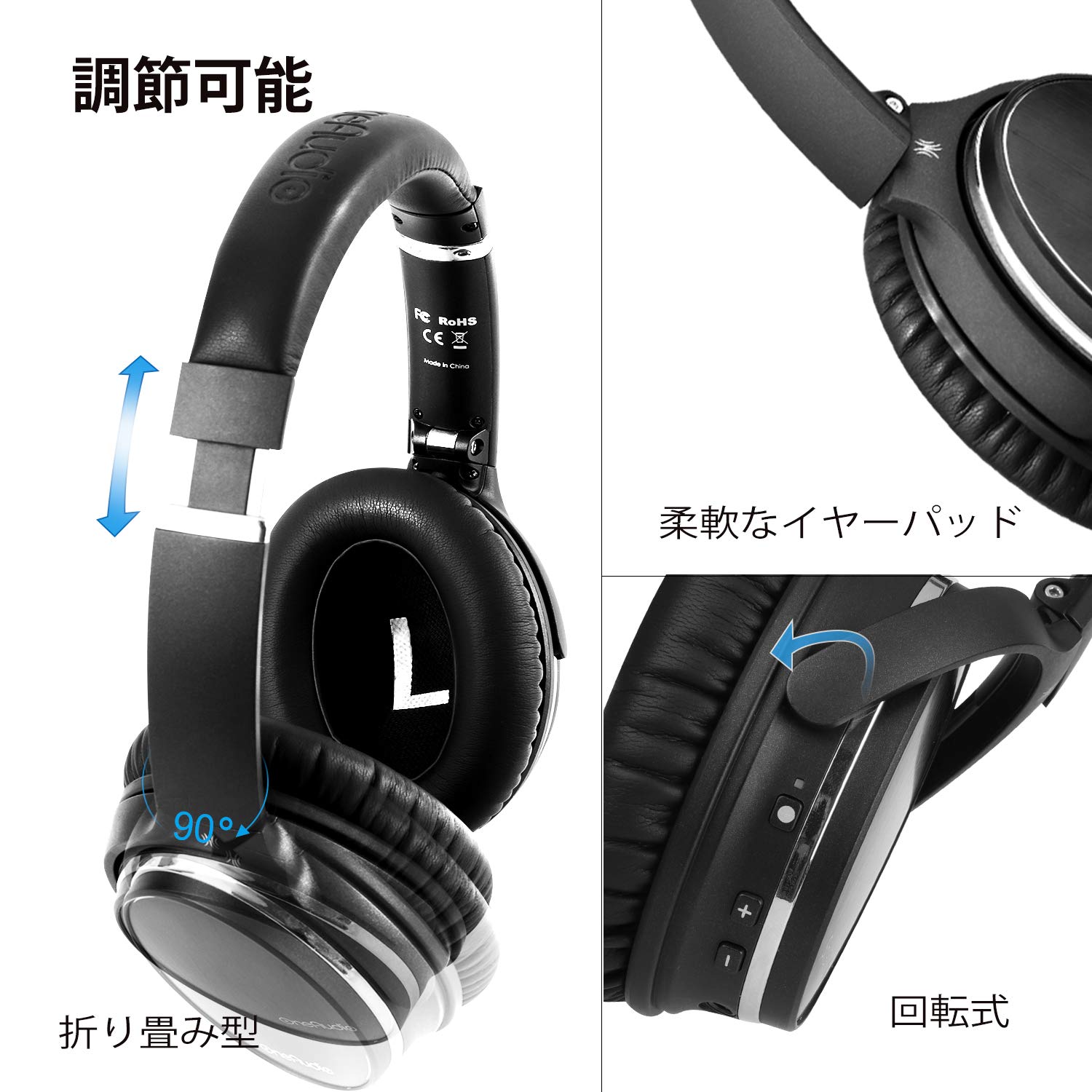 aptX対応ANC搭載ワイヤレスヘッドホン OneAudio A3 レビュー】ANC機能