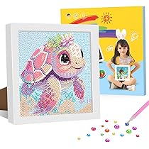 Cat Diamond Art Kits for Kids with Frame, 5D Diamond Painting Kits