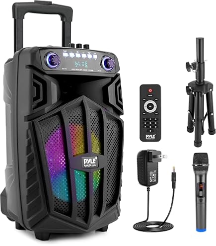 Amazon.com: Pyle 480W Portable Bluetooth PA Speaker - 8