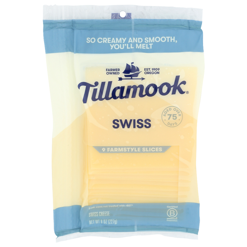 Tillamook Swiss Slice Shingle - 0.889 Ounce - 9 Count - Brookshire's
