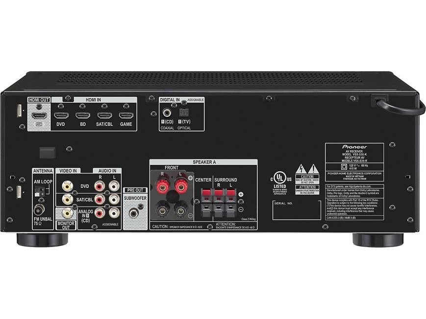 Pioneer VSX-530 5.1-channel home theater receiver with Bluetooth