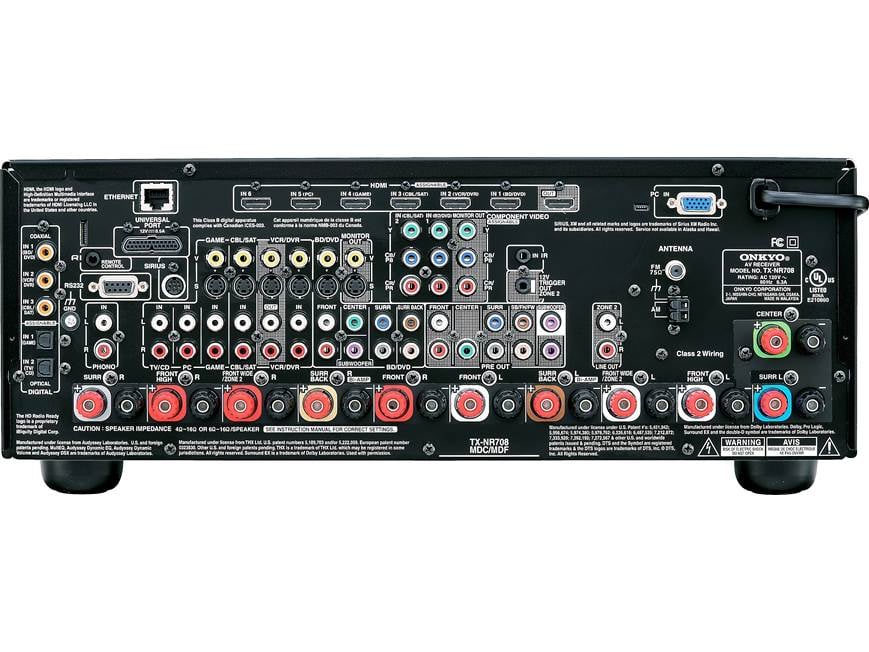 Onkyo TX-NR708 Home theater receiver with 3D-ready HDMI switching