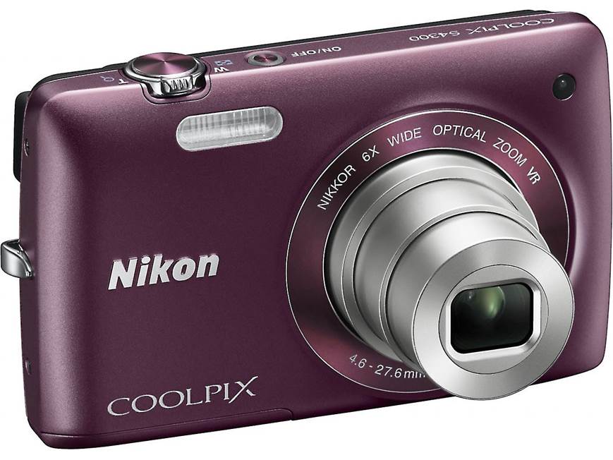 Nikon Coolpix S4300 (Plum) 16-megapixel digital camera with 6X