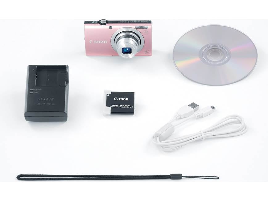 Canon PowerShot A2400 IS (Pink) 16-megapixel digital camera with