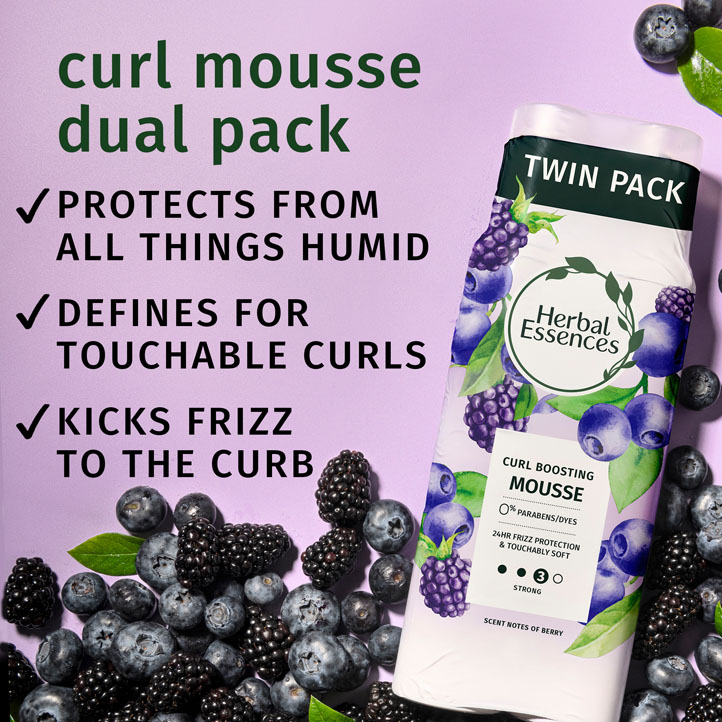Anti-Frizz Curl Boosting Mousse Twin Pack | Herbal Essences