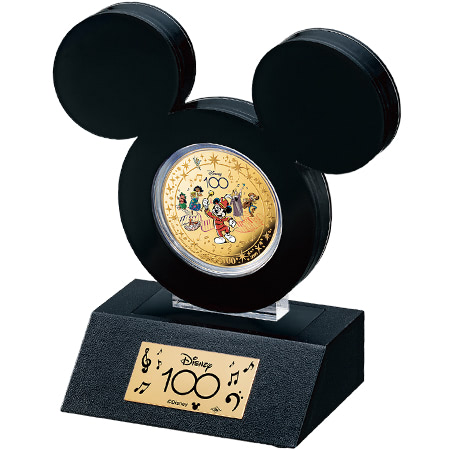 Disney100】大型100ドル公式記念金貨はミッキーフォルムでインテリア性