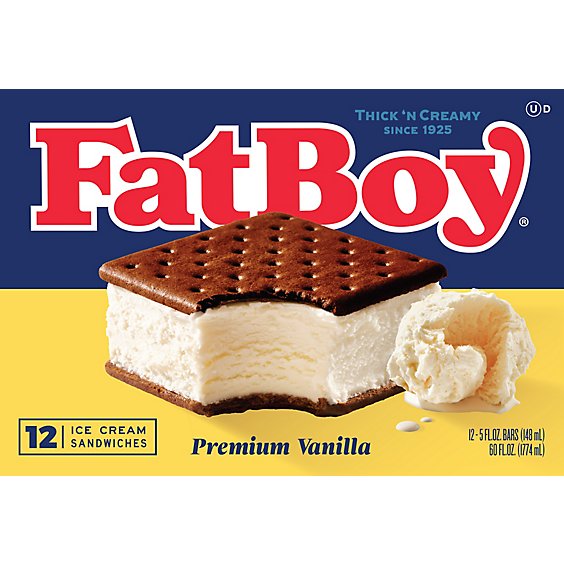 FatBoy Ice Cream Sandwich - 12-4.5 Oz - pavilions