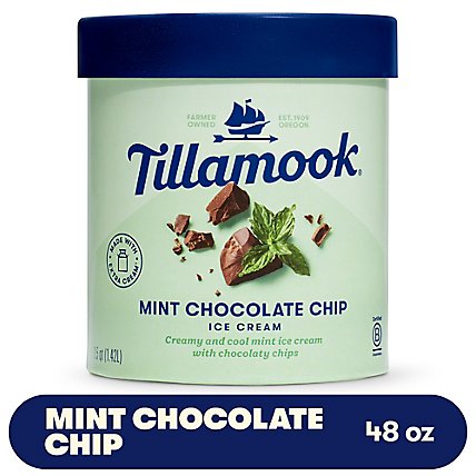 Tillamook Mint Chocolate Chip Ice Cream - 48 Oz - safeway