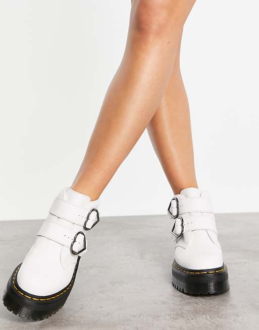Dr Martens Devon Heart boots in white | ASOS