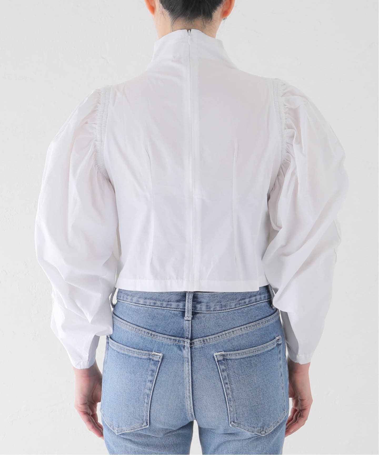 SEEALL/シーオール】 GATHER SLEEVE TOP:ブラウス（シャツ／ブラウス