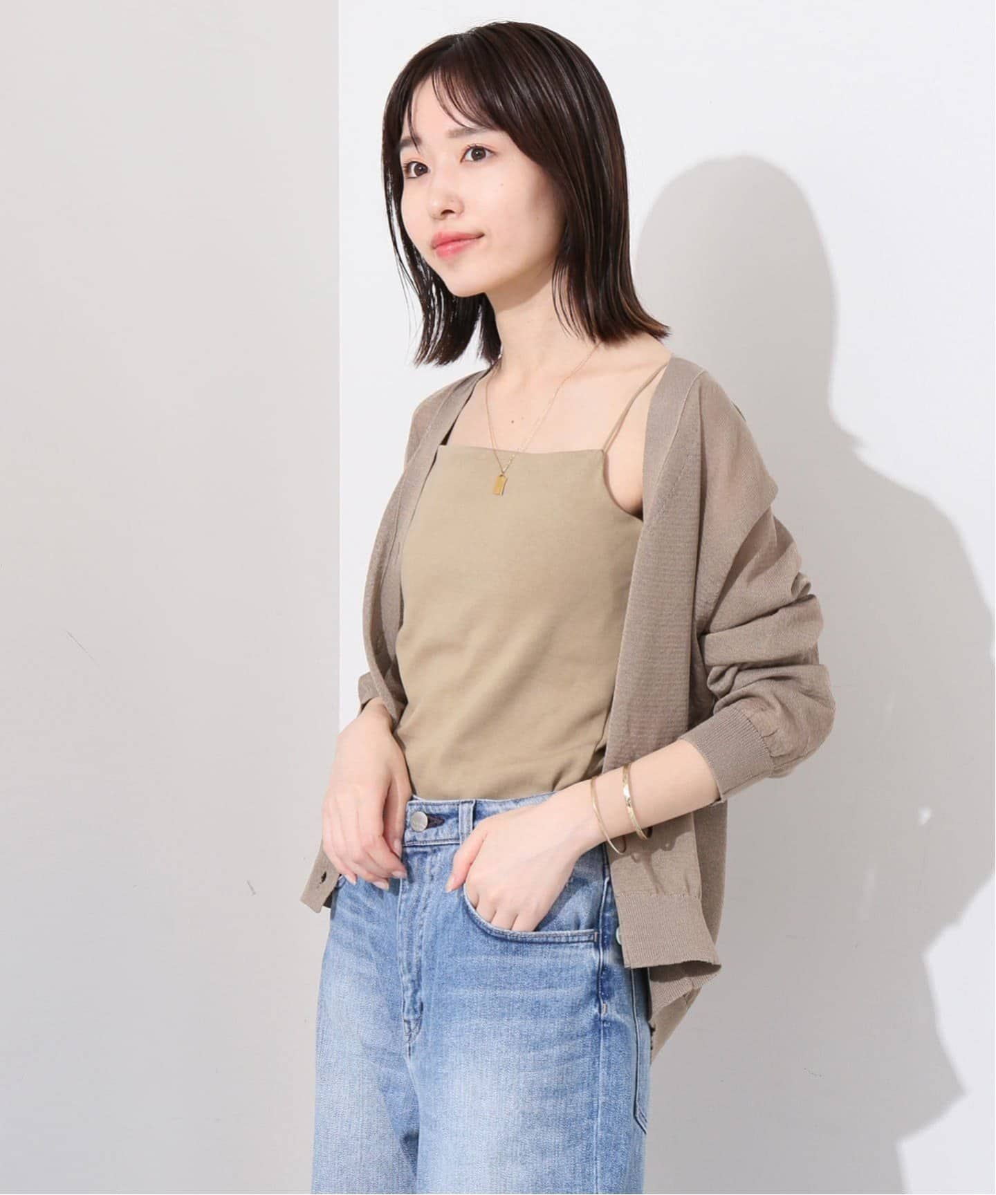 追加3》フライスパット付きキャミソール（カップ付きインナー）｜SLOBE