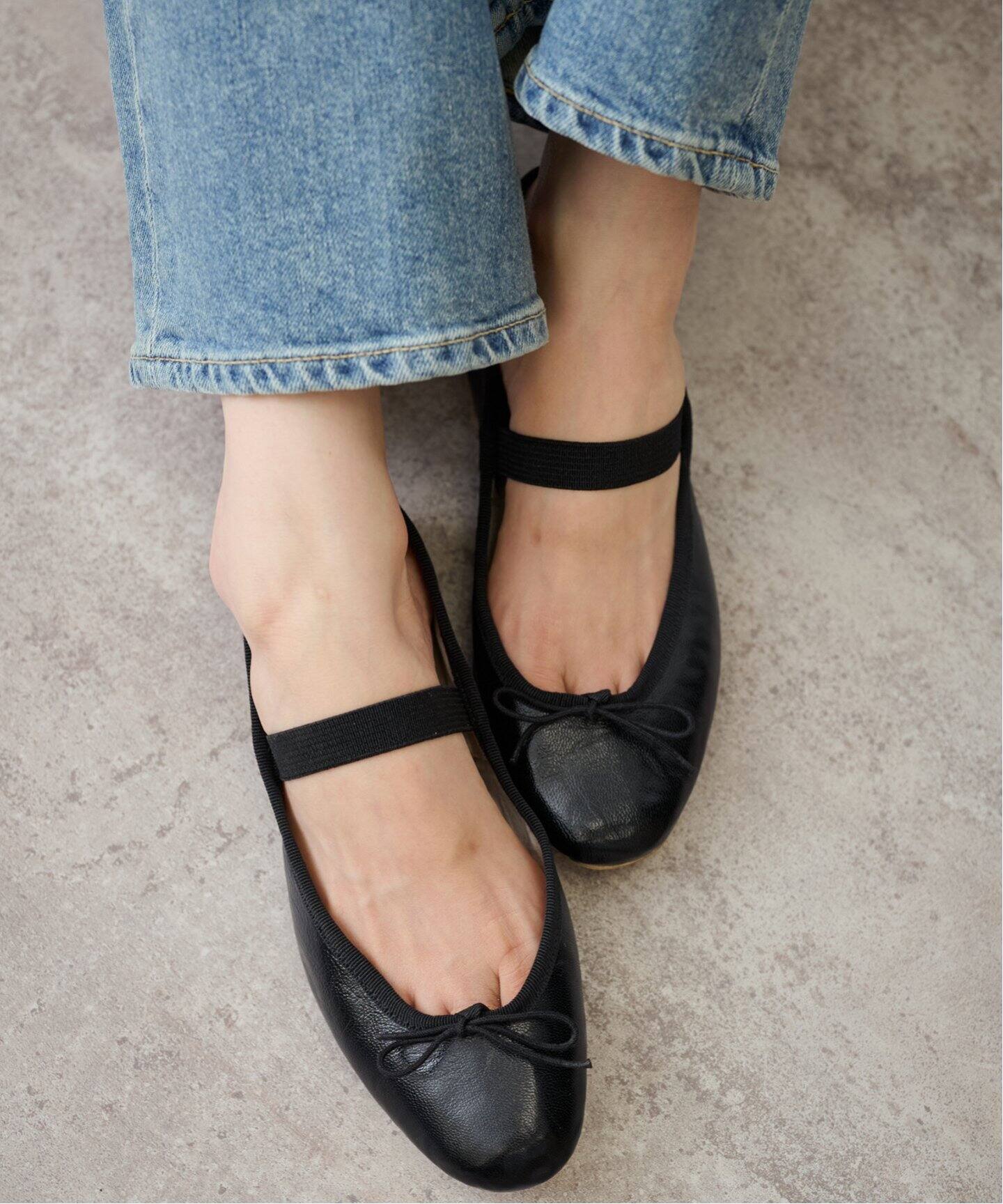 PORSELLI/ポルセリ 別注ゴムストラップバレエシューズ（バレエシューズ