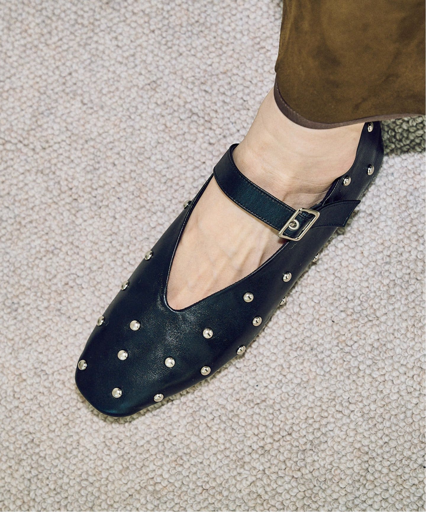 追加》GRISE EDGEスタッズメリージェーンフラット（フラットシューズ