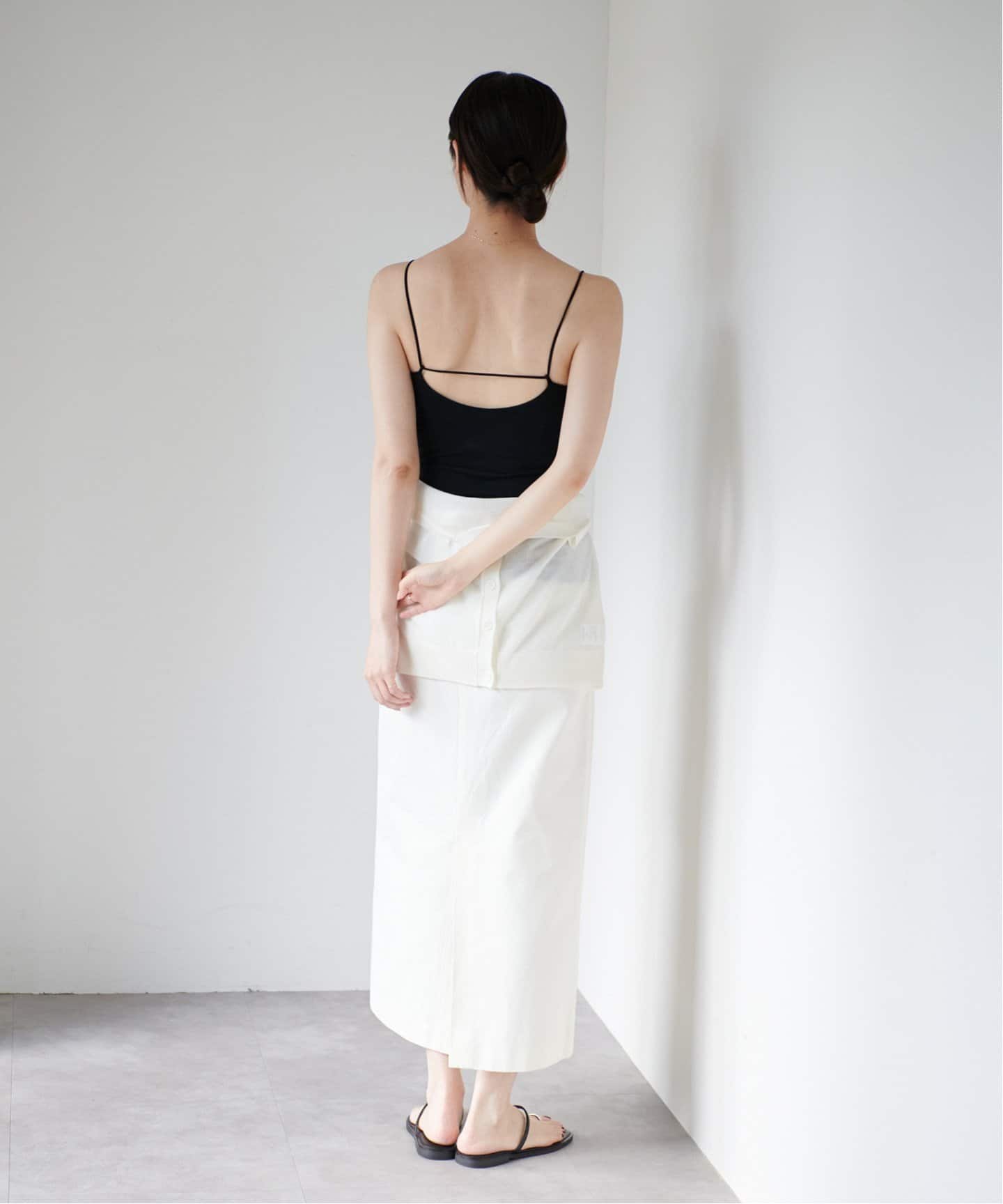 オーガニックコットン混 ストレッチバックオープンブラキャミソール