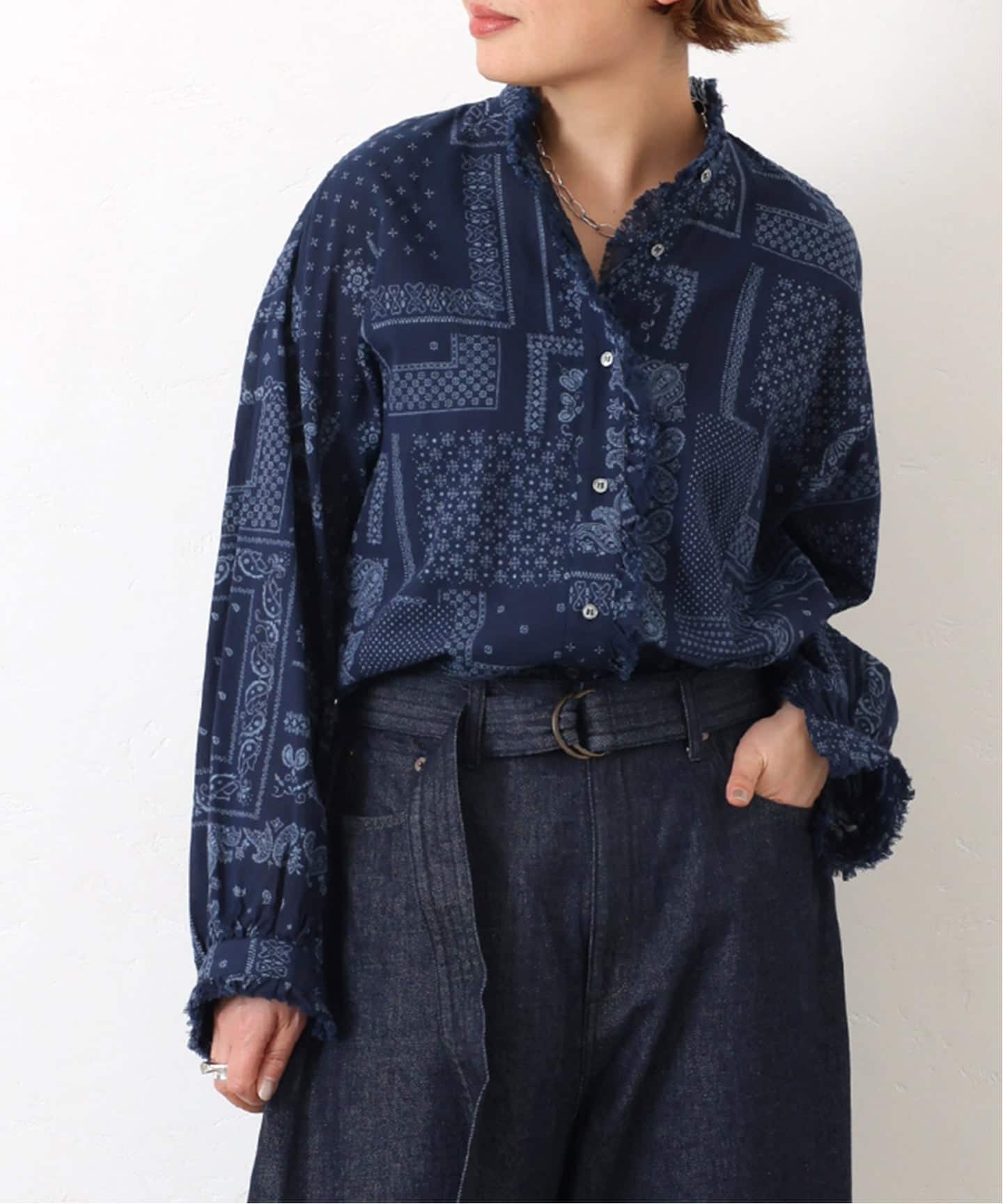 BLUEフリルブラウス（シャツ／ブラウス）｜journal standard luxe