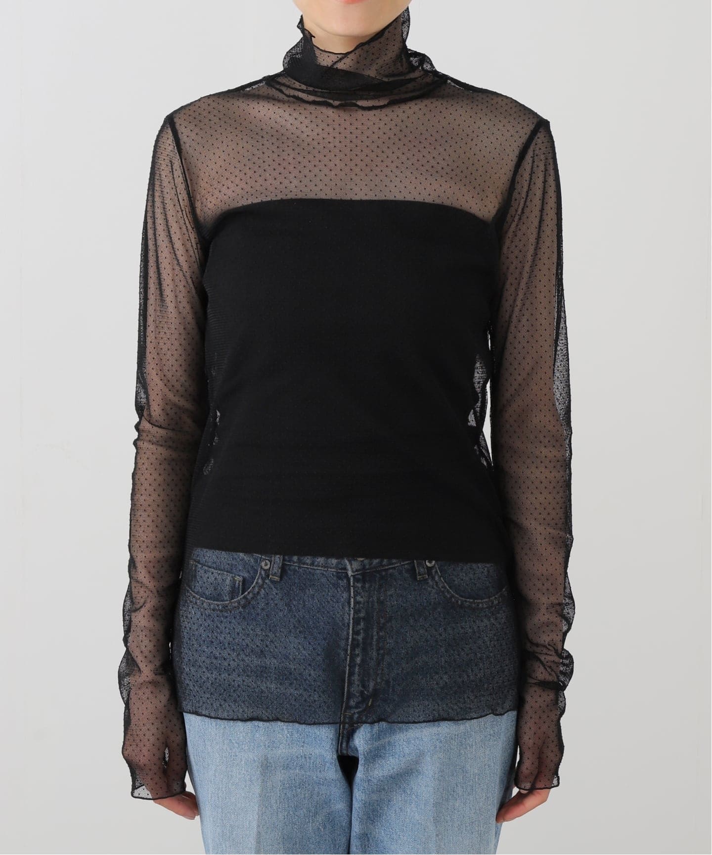 Col Pierrot/コル ピエロ】 Dot Sheer Blouse（シャツ／ブラウス）｜L