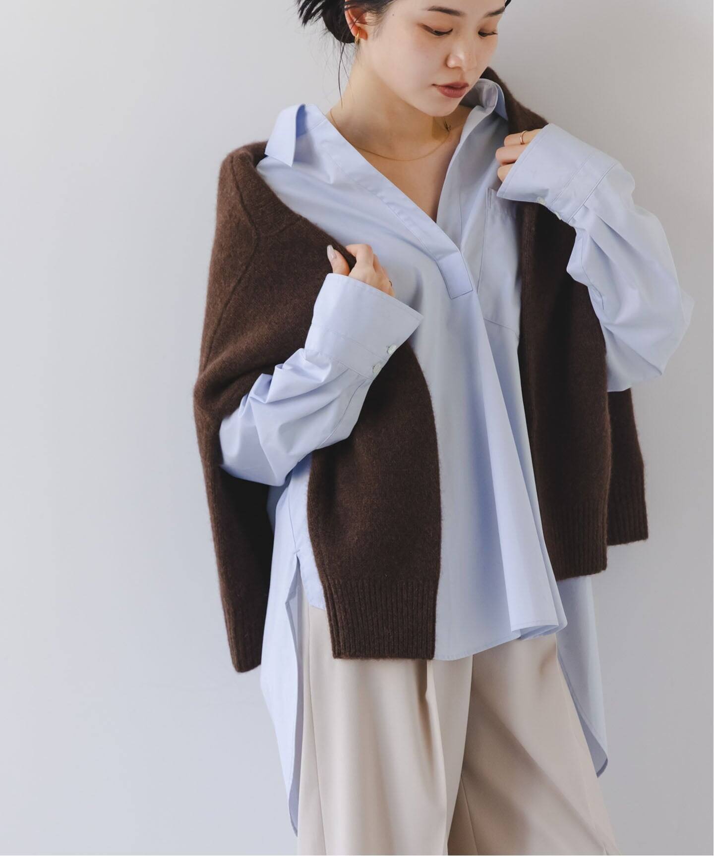 追加》イージーケアコットンスキッパーシャツ（シャツ／ブラウス