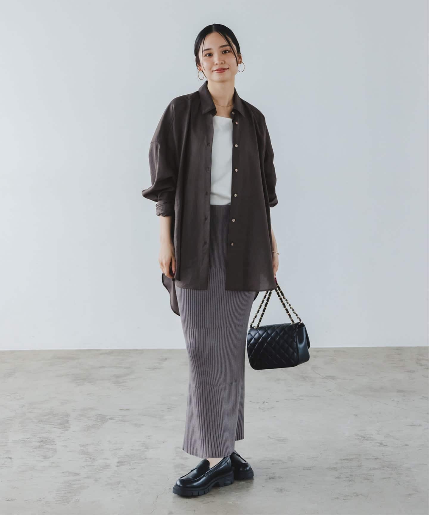 追加》イージーケアルーズドレープシャツ（シャツ／ブラウス）｜NOBLE