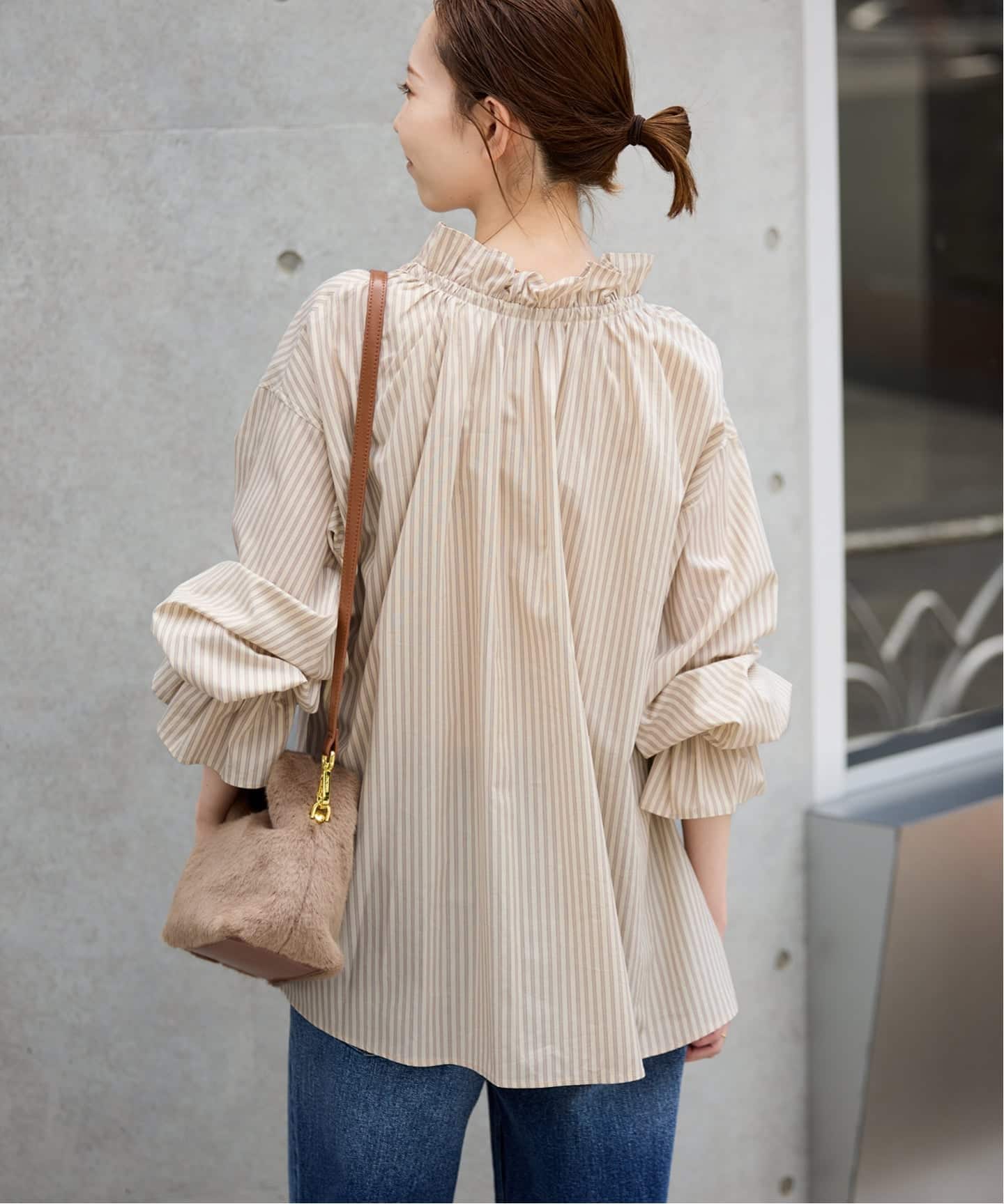 一部WEB・店舗限定カラーあり》タイプライターフリルカラーブラウス