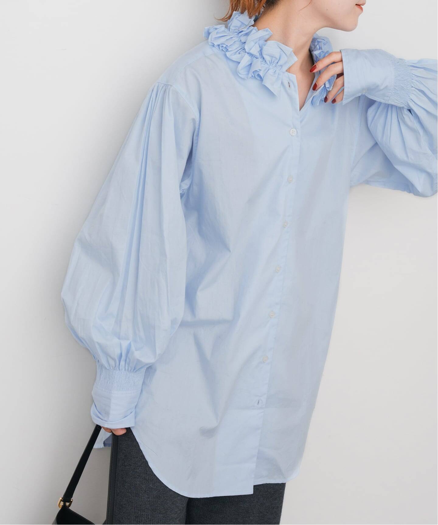 crinkle crinkle crinkle 別注frill coller shirts*（シャツ／ブラウス