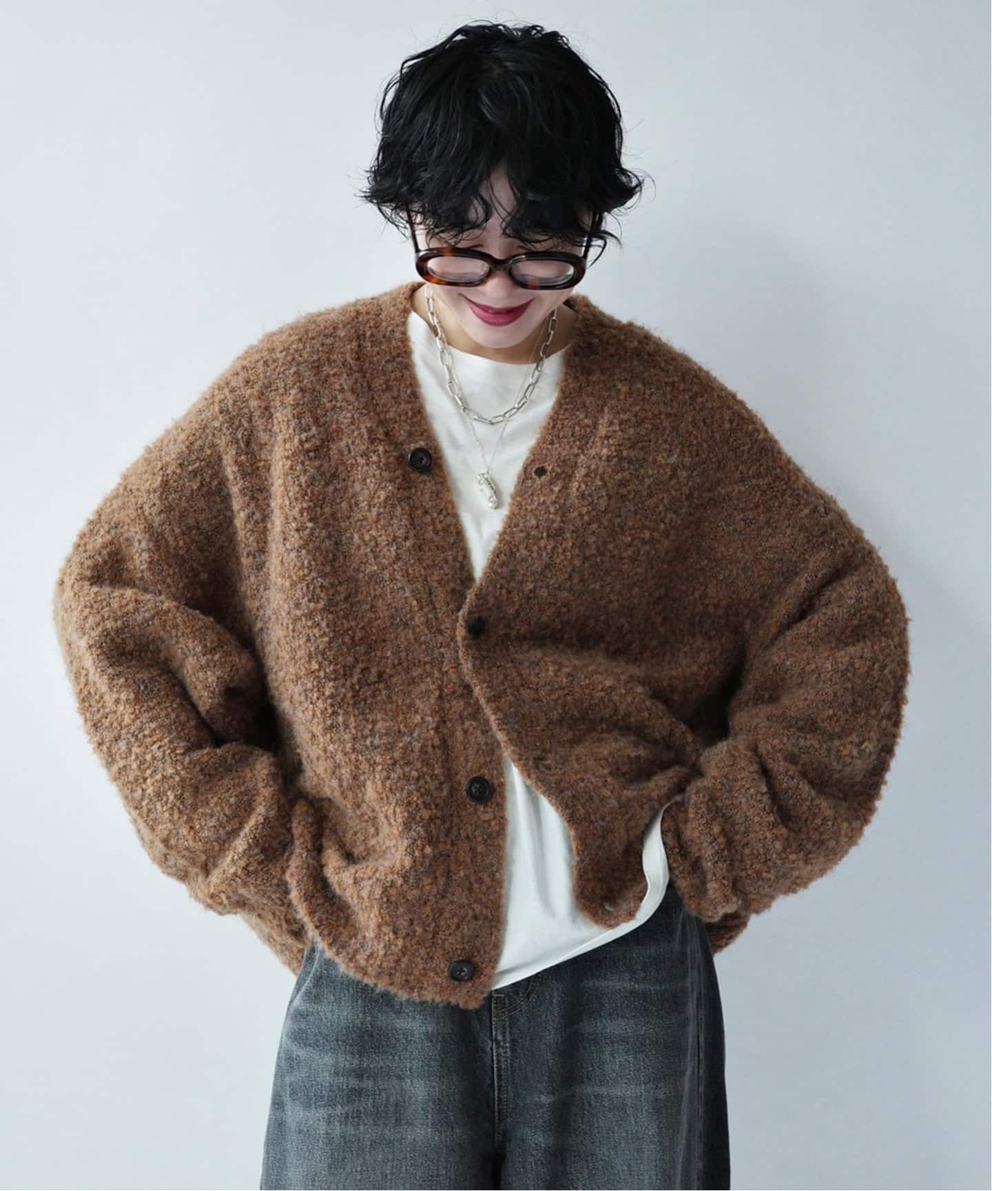 追加》ブークレー Vネックカーディガン（カーディガン）｜journal