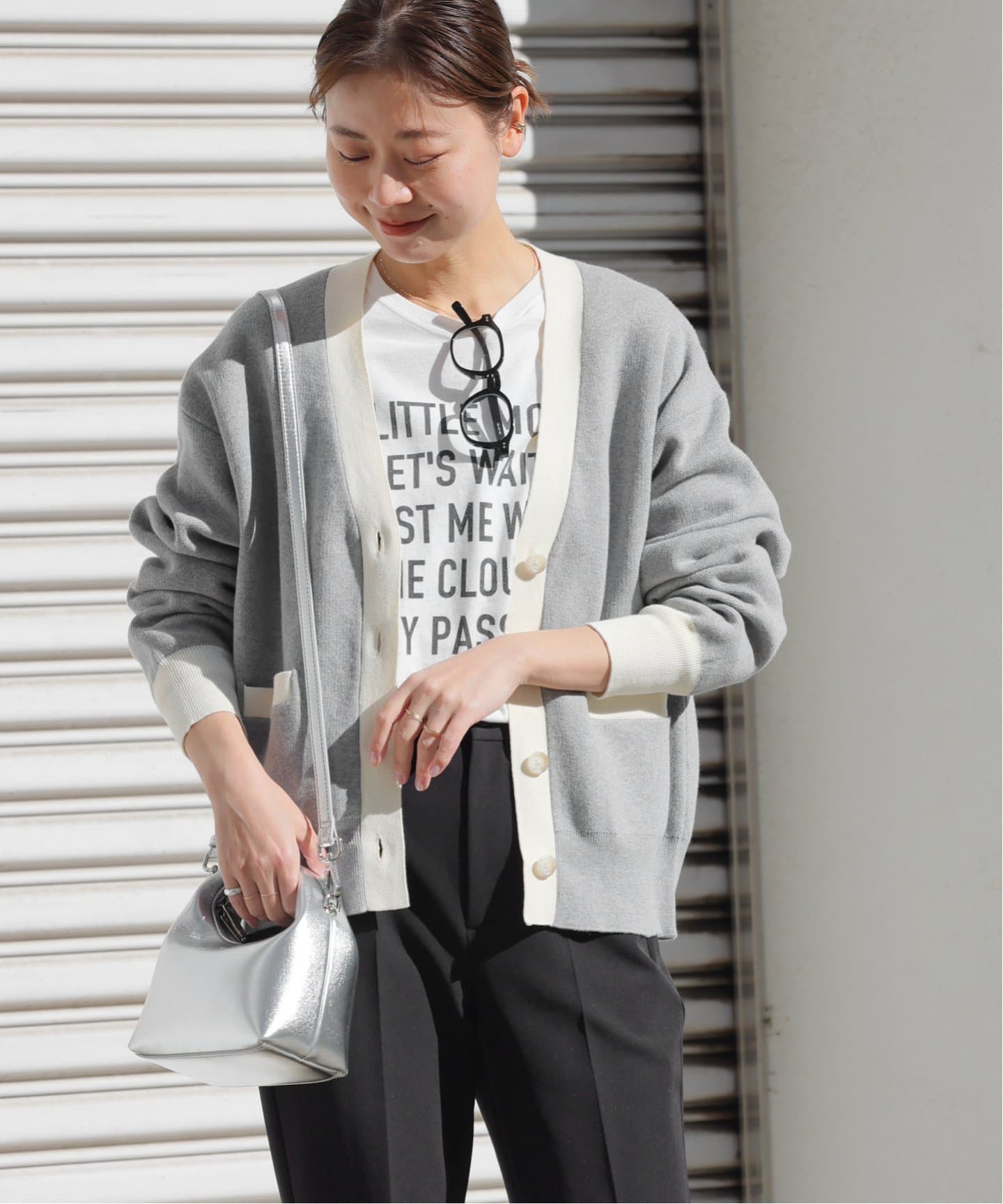 ダブルニットコントラストカーディガン（カーディガン）｜JOURNAL