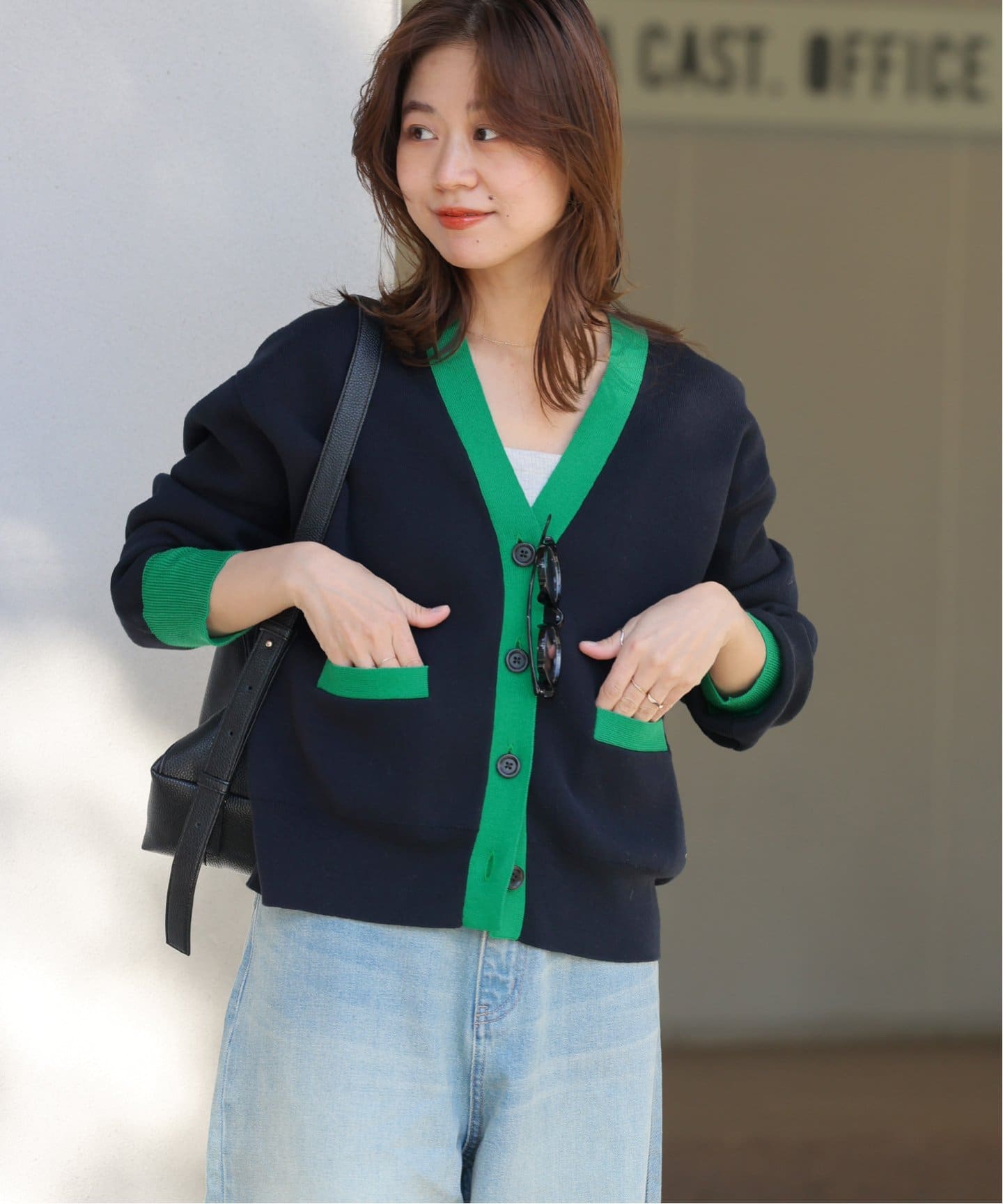 ダブルニットコントラストカーディガン（カーディガン）｜JOURNAL